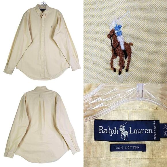 Polo Ralph Lauren Other - Polo Ralph Lauren Shirt Oxford Button Down LS Mens Size 16.5 XL Solid Yellow